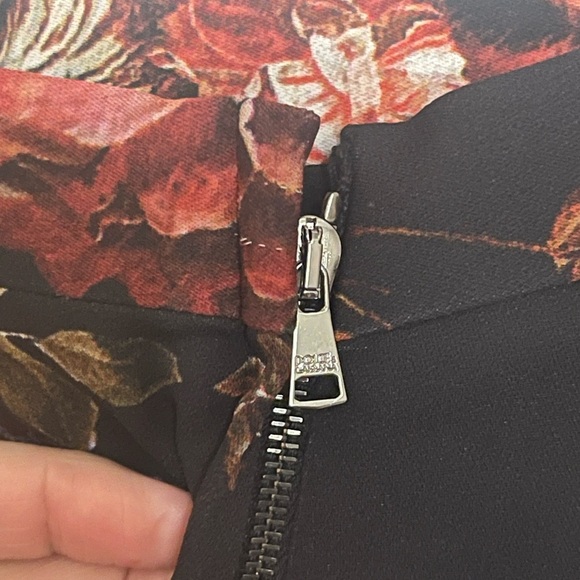 Dolce & Gabbana Floral Print Vintage 90s Y2K High Rise Back Slit Baroque Sz 38 - Picture 6 of 11